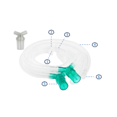 Bộ dây thở hai bẫy nước loại gợn sóng