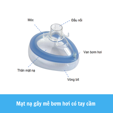 Mặt nạ gây mê bơm hơi có tay cầm